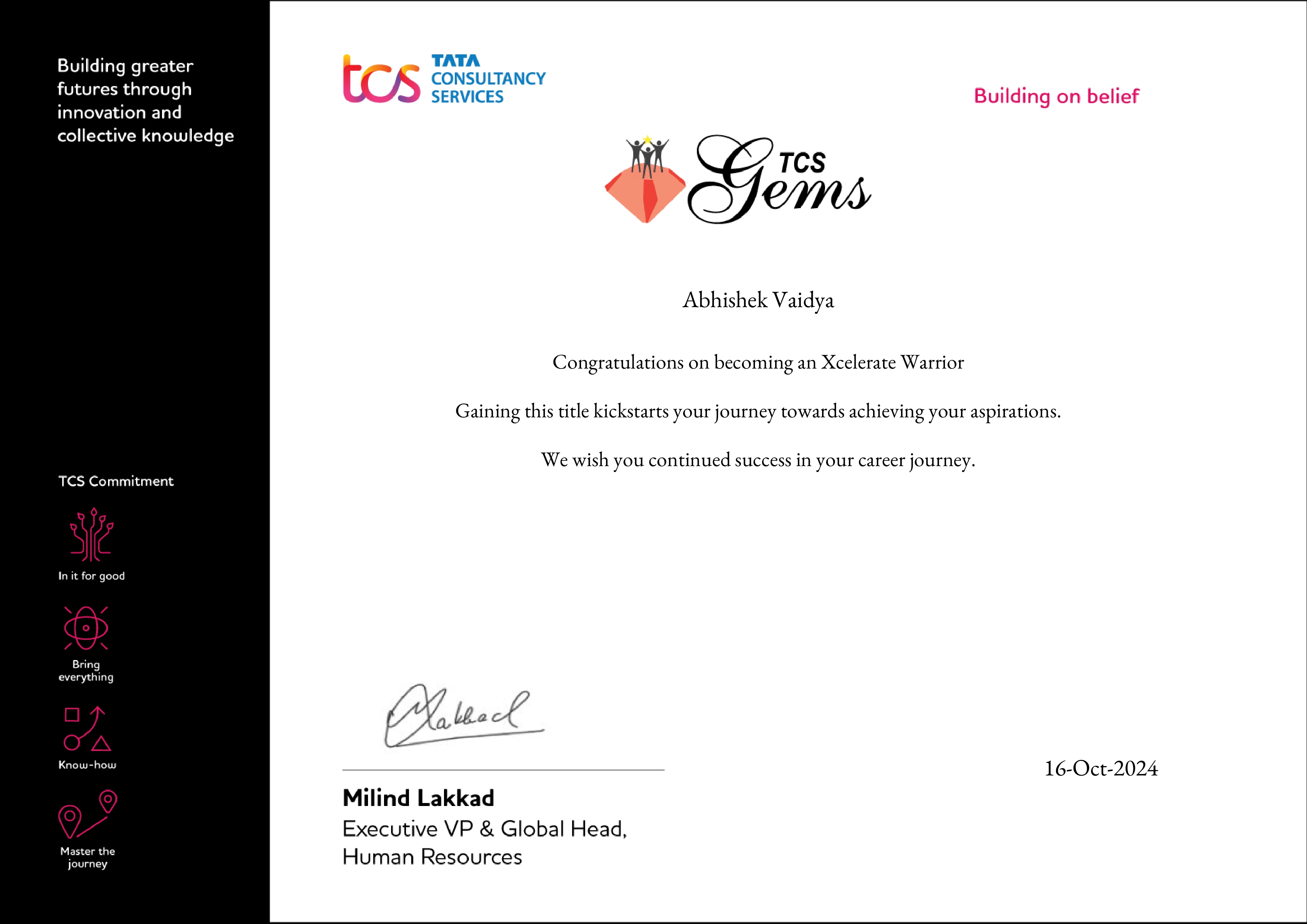 Appreciation Certificate