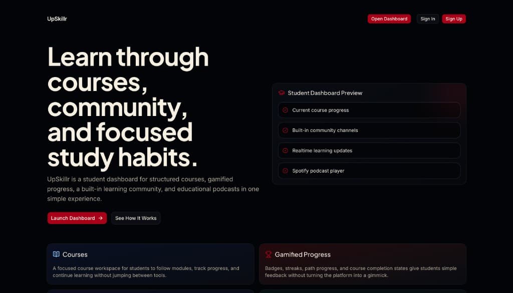 UpSkillr — UTD Learning Platform